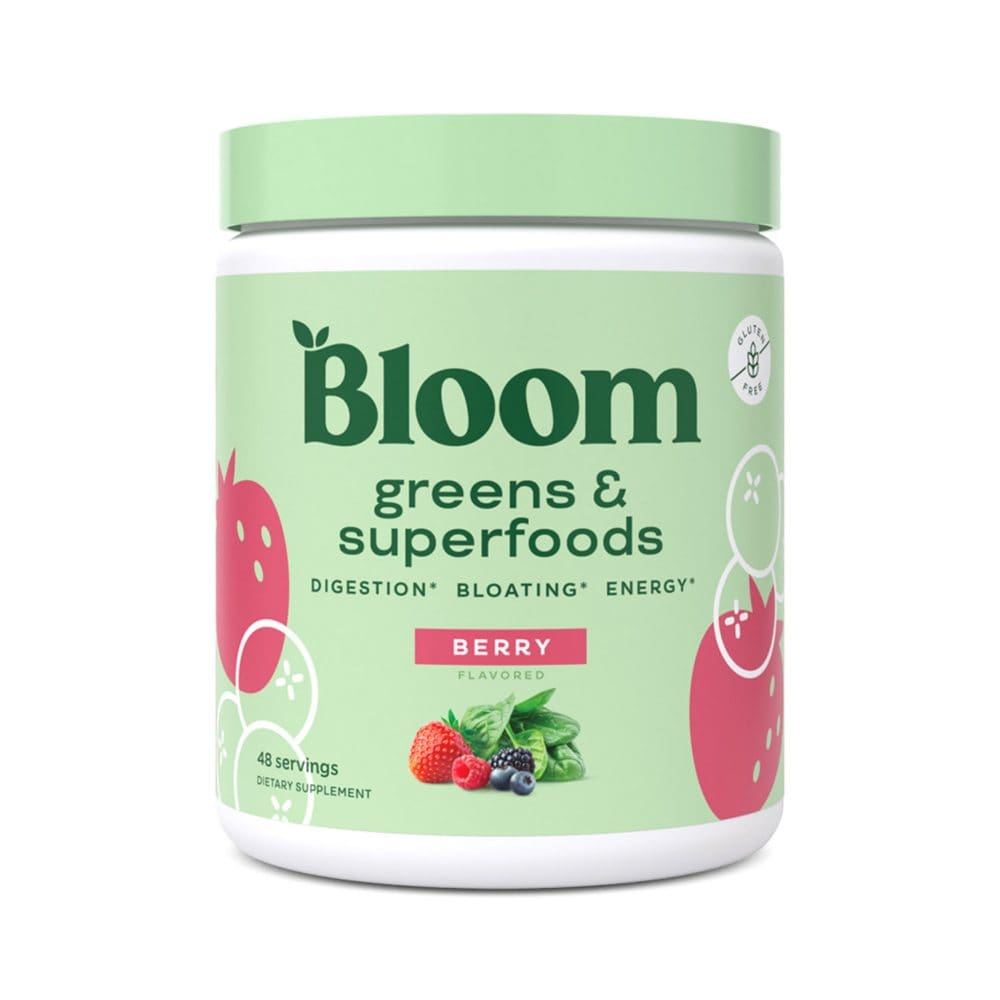 Bloom Nutrition Greens & Superfoods Powder Berry (48 Servings 9.2 oz.) - Women’s Health - ShelHealth