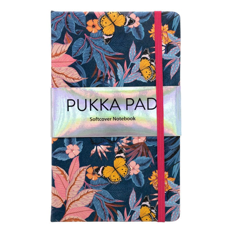 Blue Bloom Softcover Notebook 3Ct with Pocket - Note Books & Pads - Pukka Pads