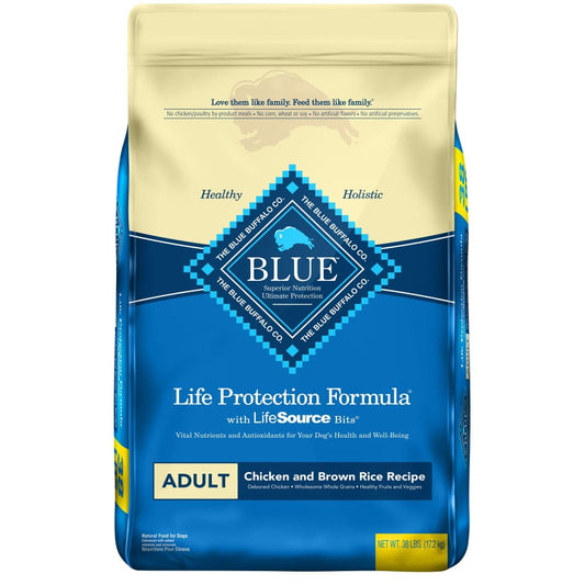 Blue Buffalo Chicken and Brown Rice Life Protection Formula Adult Dry Dog Food 38 lbs. - Home/Pet/Dog Supplies/Dog Food/ - Blue Buffalo