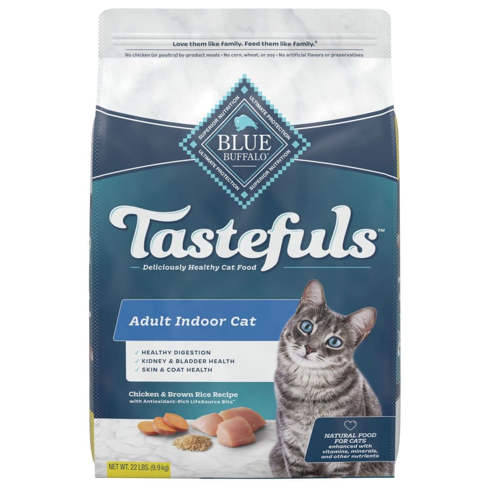 Blue Buffalo Tastefuls Adult Indoor Cat Food Chicken & Brown Rice (22 lbs.) - Cat Food & Treats - Blue