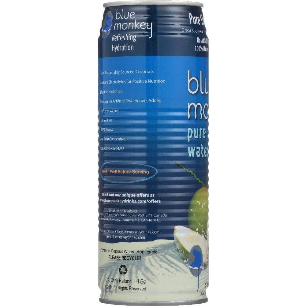 Blue Monkey Blue Monkey 100% Natural Pure Coconut Water No Pulp, 17.6 oz