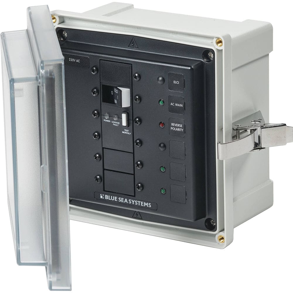 Blue Sea 3121 - SMS Panel Enclosure w/ ELCI (16A) & 3 Blanks - 230V AC - Electrical | Electrical Panels - Blue Sea Systems