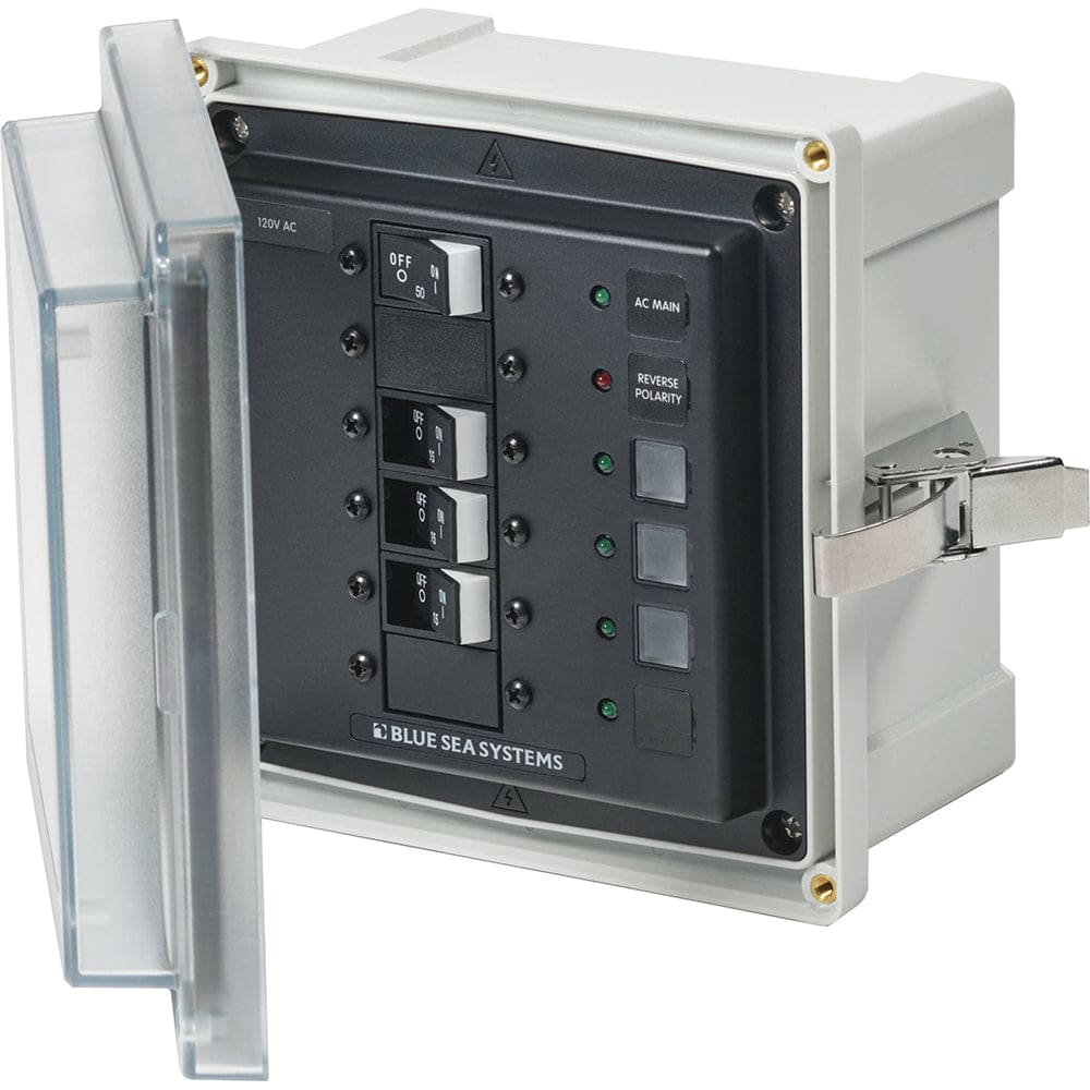 Blue Sea 3130 - SMS Panel Enclosure w/ Main & 3 Branch (15A) - 120V AC - Electrical | Electrical Panels - Blue Sea Systems