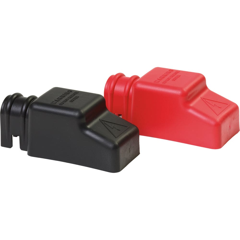 Blue Sea 4018 Square CableCap Insulators Pair Red/ Black (Pack of 4) - Electrical | Busbars Connectors & Insulators - Blue Sea Systems
