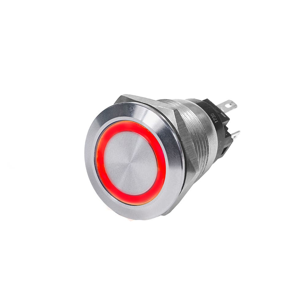 Blue Sea 4162 SS Push Button Switch - Off-On - Red - 10A - Electrical | Switches & Accessories - Blue Sea Systems