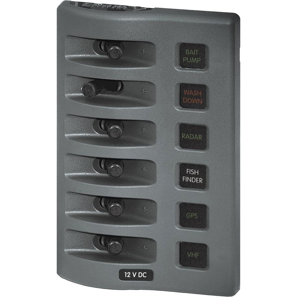 Blue Sea 4306 WeatherDeck Water Resistant Fuse Panel - 6 Position - Grey - Electrical | Electrical Panels - Blue Sea Systems