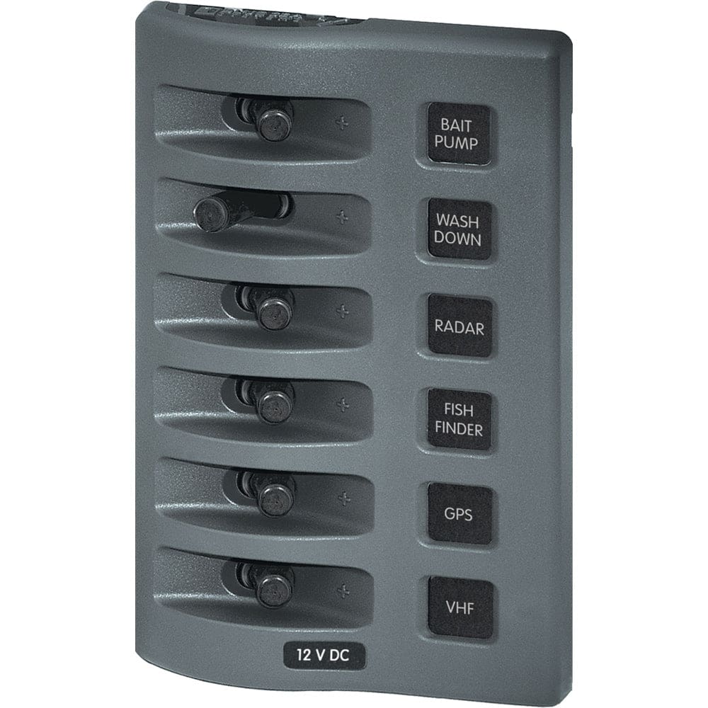 Blue Sea 4307 WeatherDeck® 12V DC Waterproof Switch Panel - 6 Position - Electrical | Electrical Panels - Blue Sea Systems