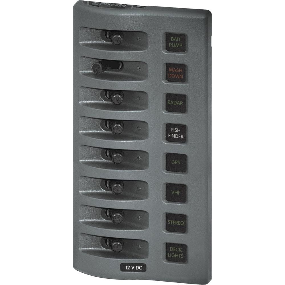 Blue Sea 4308 WeatherDeck Water Resistant Fuse Panel - 8 Position - Grey - Electrical | Electrical Panels - Blue Sea Systems