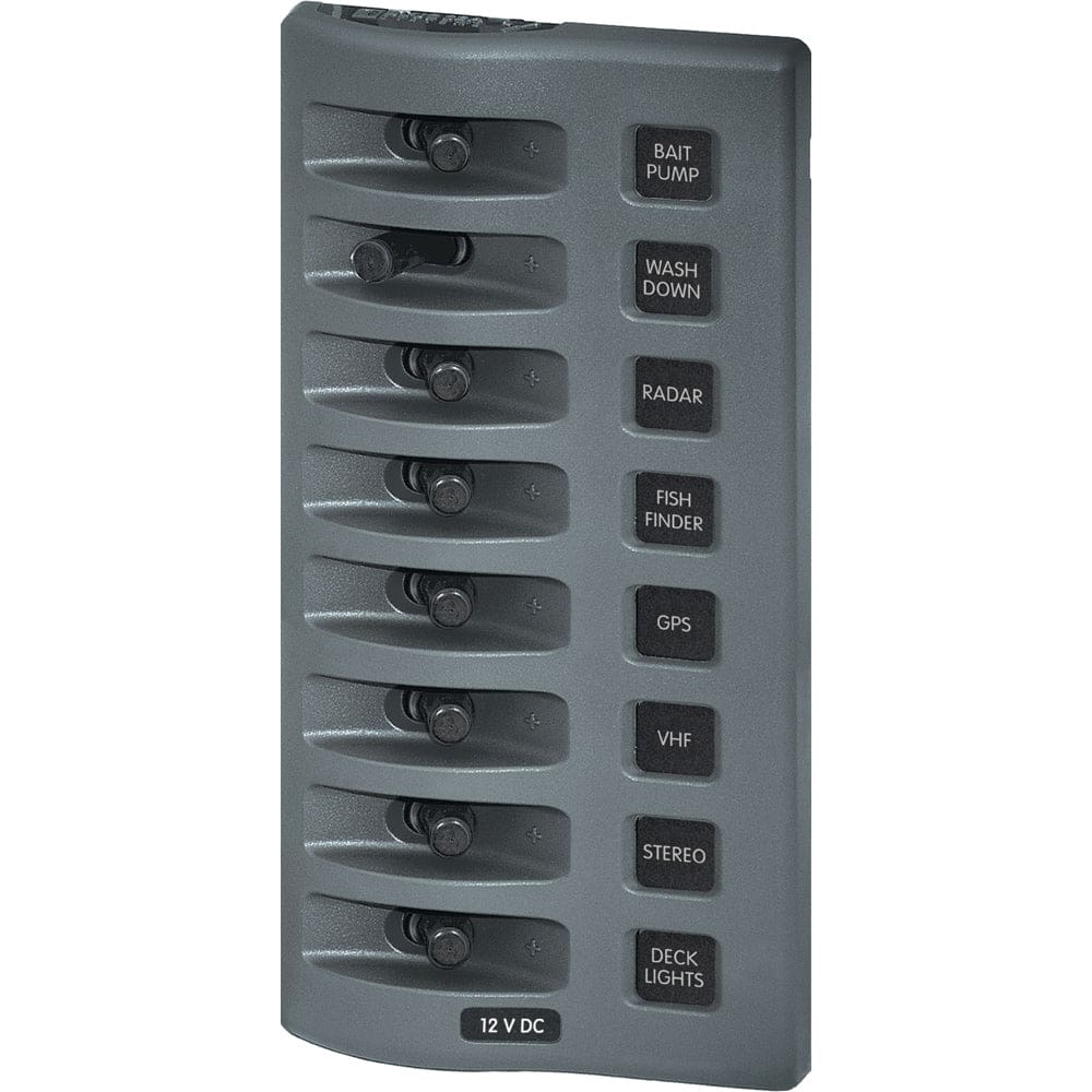 Blue Sea 4309 WeatherDeck® 12V DC Waterproof Switch Panel - 8 Position - Electrical | Electrical Panels - Blue Sea Systems