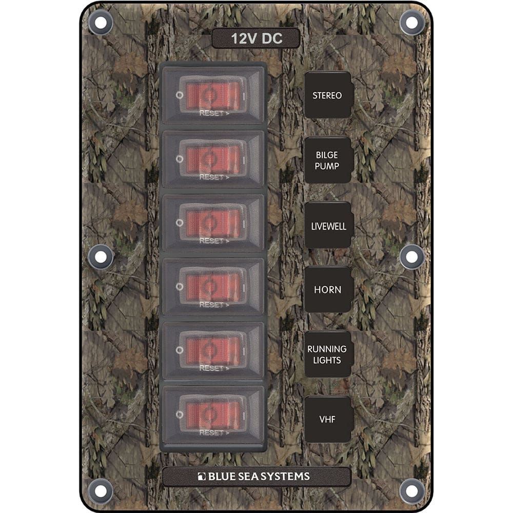 Blue Sea 4325 Circuit Breaker Switch Panel 6 Position - Camo - Electrical | Electrical Panels - Blue Sea Systems