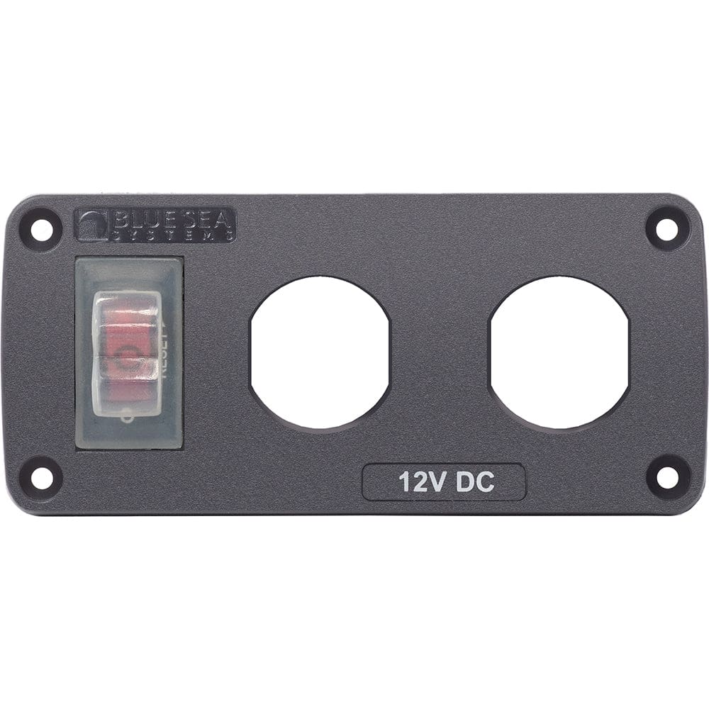 Blue Sea 4364 Water Resistant USB Accessory Panel - 15A Circuit Breaker 2x Blank Apertures - Electrical | Accessories - Blue Sea Systems