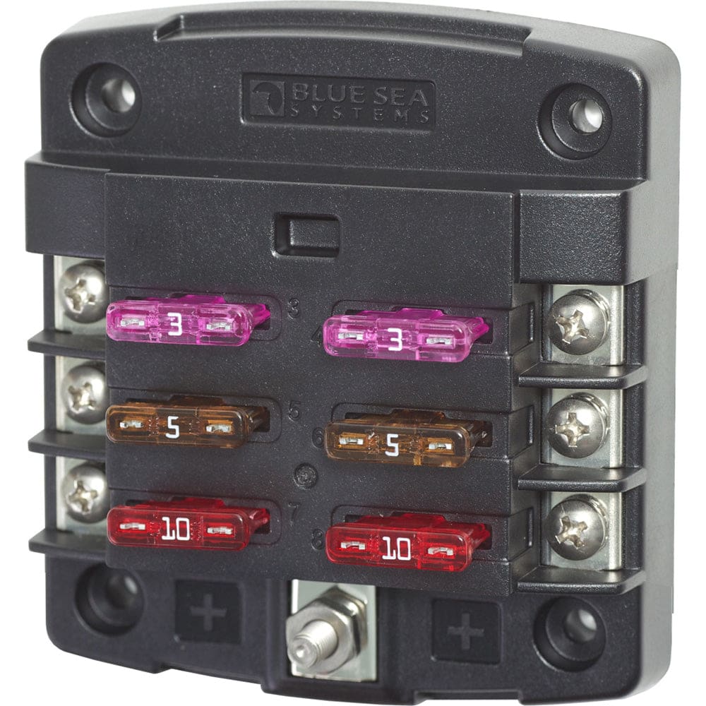 Blue Sea 5033 ST Blade Fuse Block w/ out Cover - 6 Circuit w/ out Negative Bus - Electrical | Fuse Blocks & Fuses - Blue Sea Systems