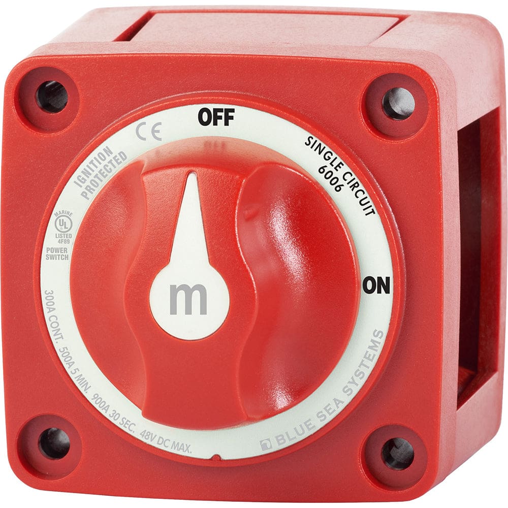 Blue Sea 6006 m-Series (Mini) Battery Switch Single Circuit ON/ OFF Red - Electrical | Battery Management - Blue Sea Systems
