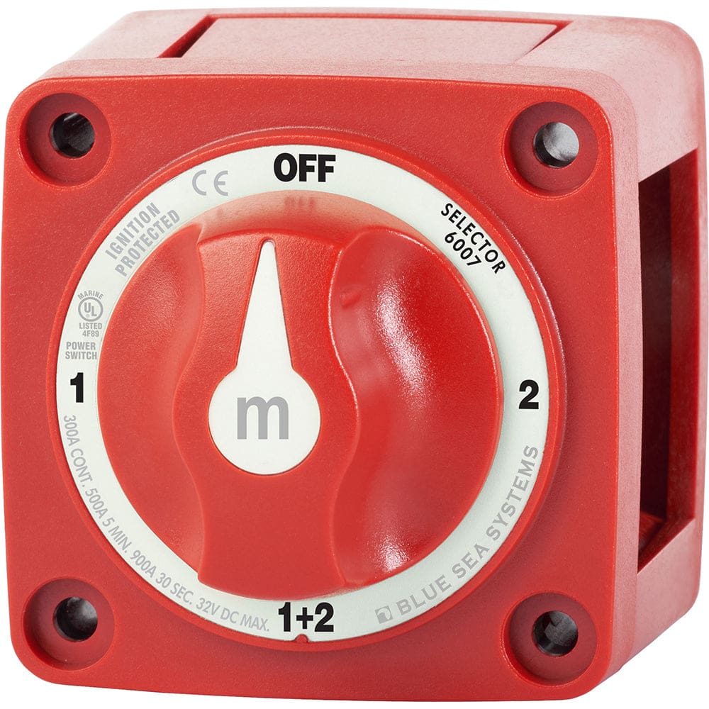 Blue Sea 6007 m-Series (Mini) Battery Switch Selector Four Position Red - Electrical | Battery Management - Blue Sea Systems