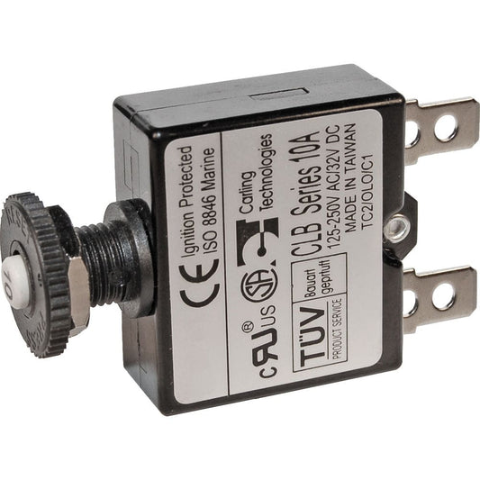 Blue Sea 7054 10A Push Button Thermal with Quick Connect Terminals (Pack of 5) - Electrical | Circuit Breakers - Blue Sea Systems
