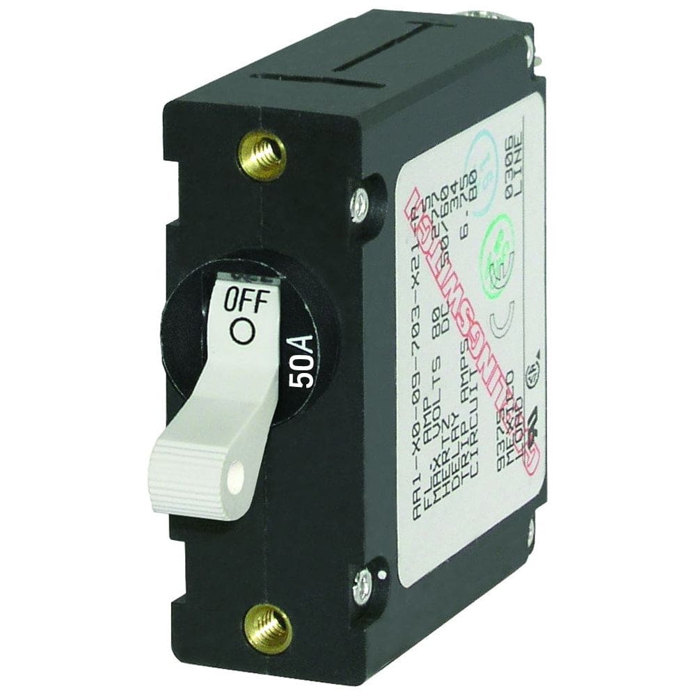 Blue Sea 7230 AC/ DC Single Pole Magnetic World Circuit Breaker - 50AMP - Electrical | Circuit Breakers - Blue Sea Systems