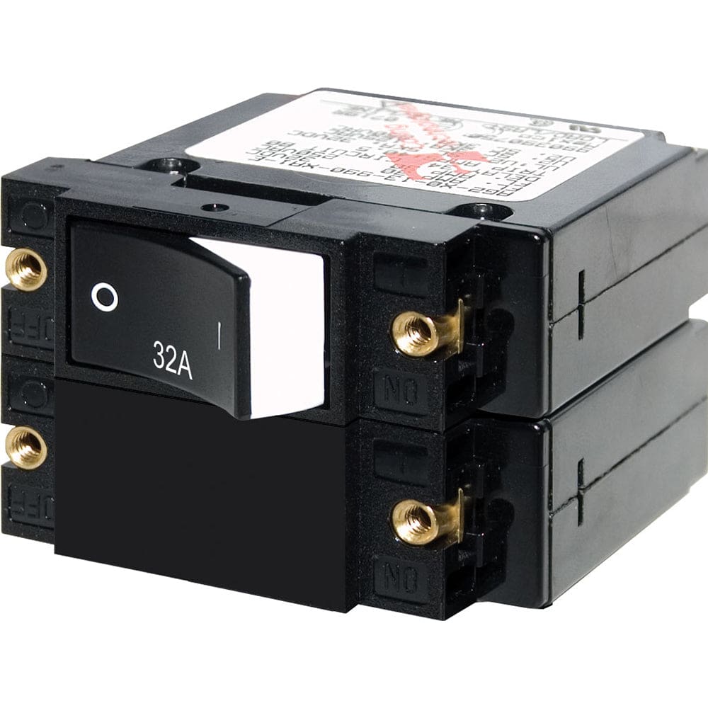 Blue Sea 7575 A-Series Raised Rocker Circuit Breaker - Double Pole - 32A - Electrical | Circuit Breakers - Blue Sea Systems