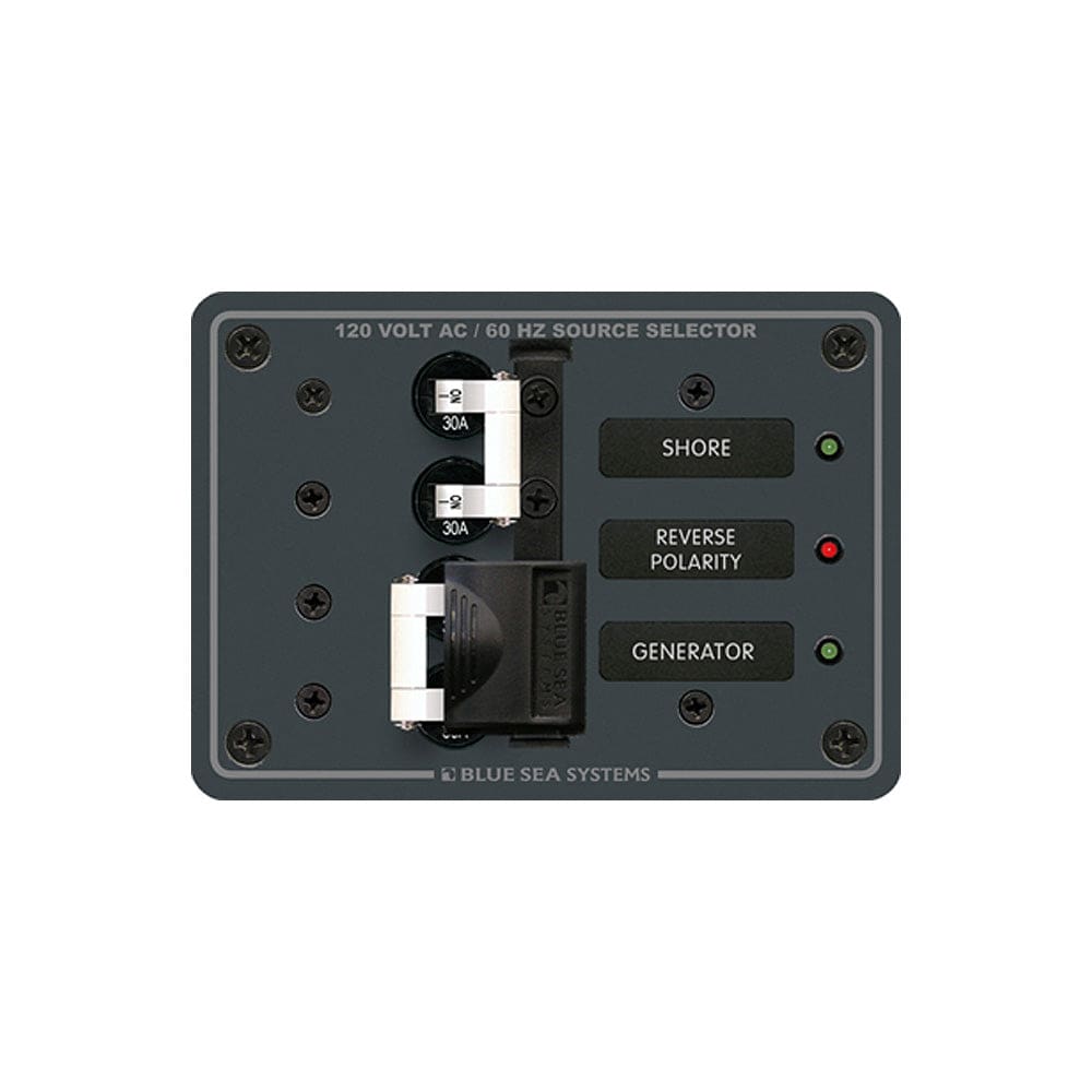 Blue Sea 8032 AC Toggle Source Selector 120V AC - 30AMP - White Switches - Electrical | Electrical Panels - Blue Sea Systems
