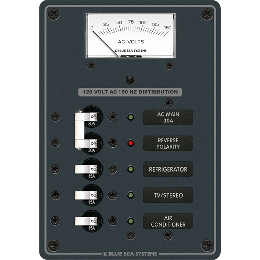 Blue Sea 8043 AC Main +3 Positions Toggle Circuit Breaker Panel - White Switches - Electrical | Electrical Panels - Blue Sea Systems