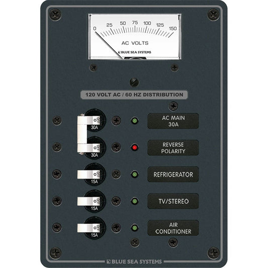 Blue Sea 8043 AC Main +3 Positions Toggle Circuit Breaker Panel - White Switches - Electrical | Electrical Panels - Blue Sea Systems