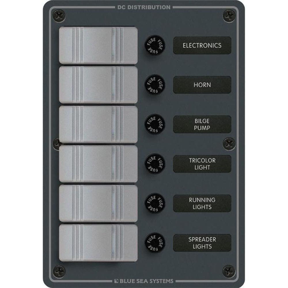 Blue Sea 8053 Slate Grey - 6 Position - Vertical - Electrical | Electrical Panels - Blue Sea Systems
