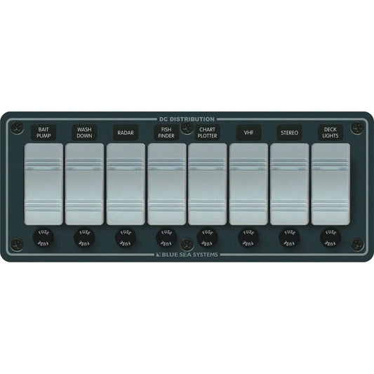Blue Sea 8261 Waterproof Panel 8 Position - Slate Grey - Electrical | Electrical Panels - Blue Sea Systems