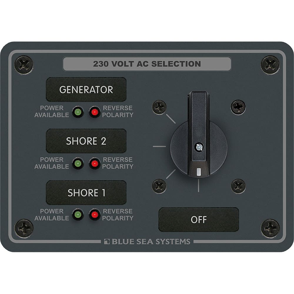 Blue Sea 8358 AC Rotary Switch Panel 30 Ampere 3 Positions + OFF 2 Pole - Electrical | Electrical Panels - Blue Sea Systems