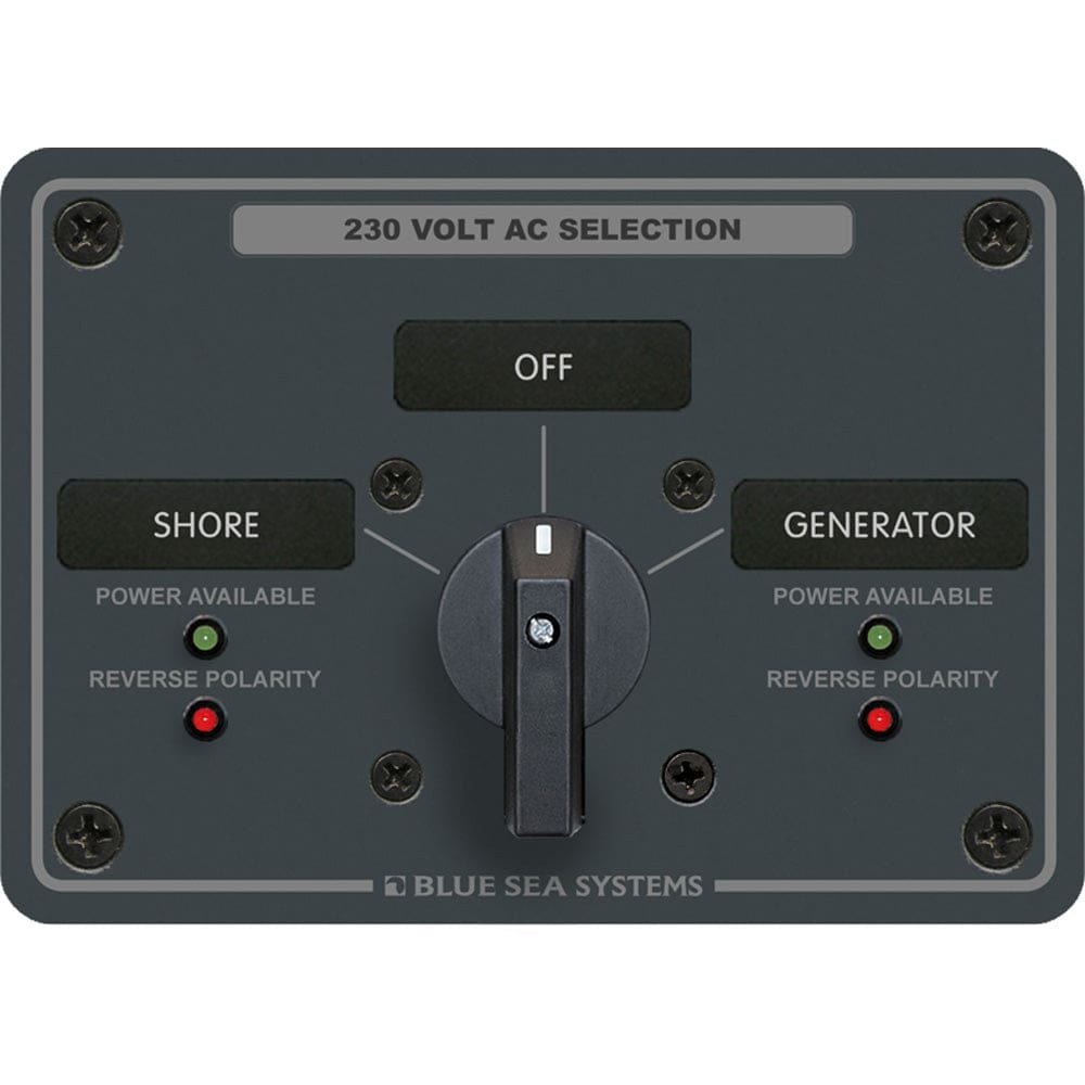 Blue Sea 8359 AC Rotary Switch Panel 30 Ampere 2 Positions + OFF 2 Pole - Electrical | Electrical Panels - Blue Sea Systems