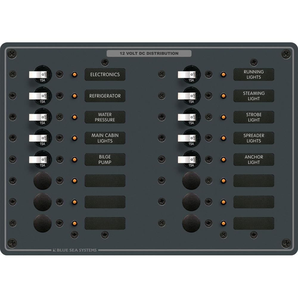 Blue Sea 8377 Panel DC 16 Position - Electrical | Electrical Panels - Blue Sea Systems