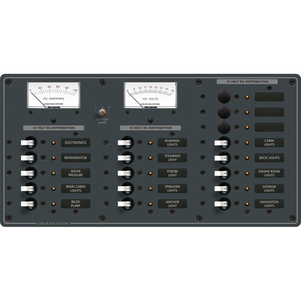 Blue Sea 8378 DC 18 Position Panel - White - Electrical | Electrical Panels - Blue Sea Systems