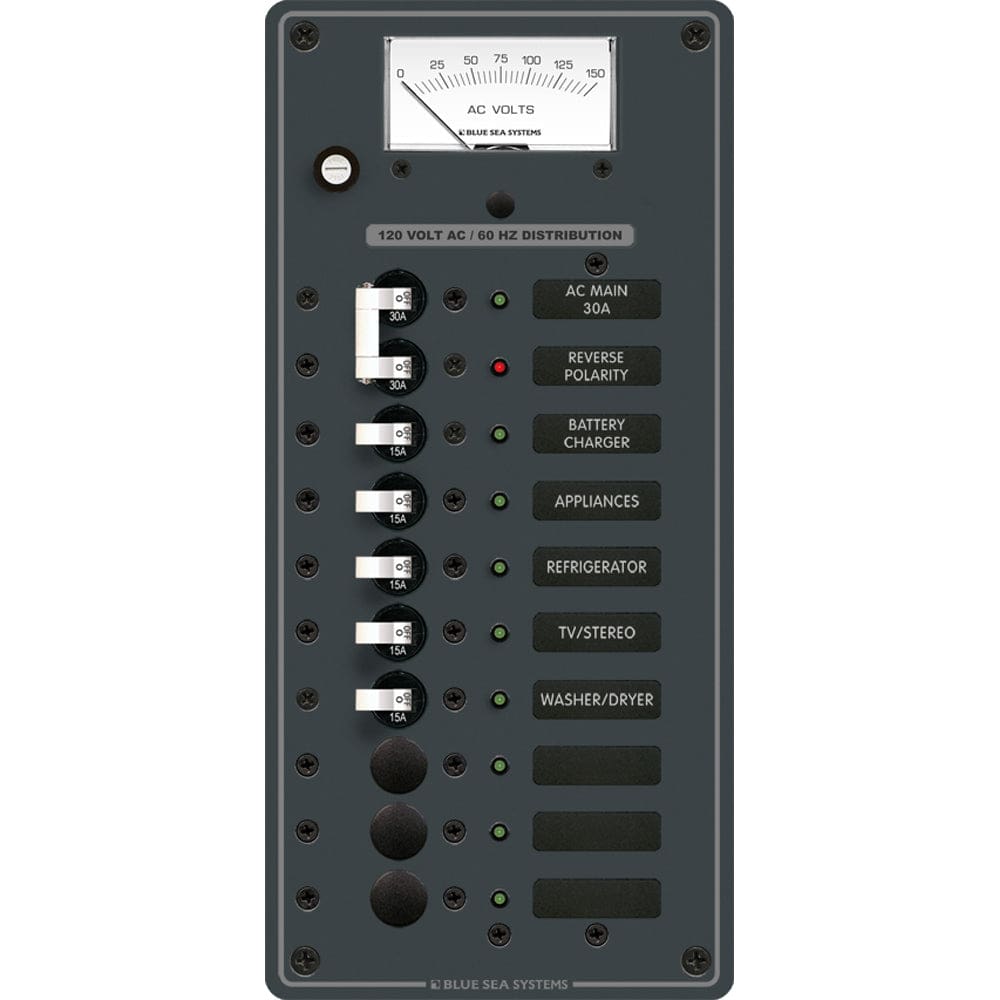 Blue Sea 8488 Breaker Panel - AC Main + 8 Positions - White - Electrical | Electrical Panels - Blue Sea Systems