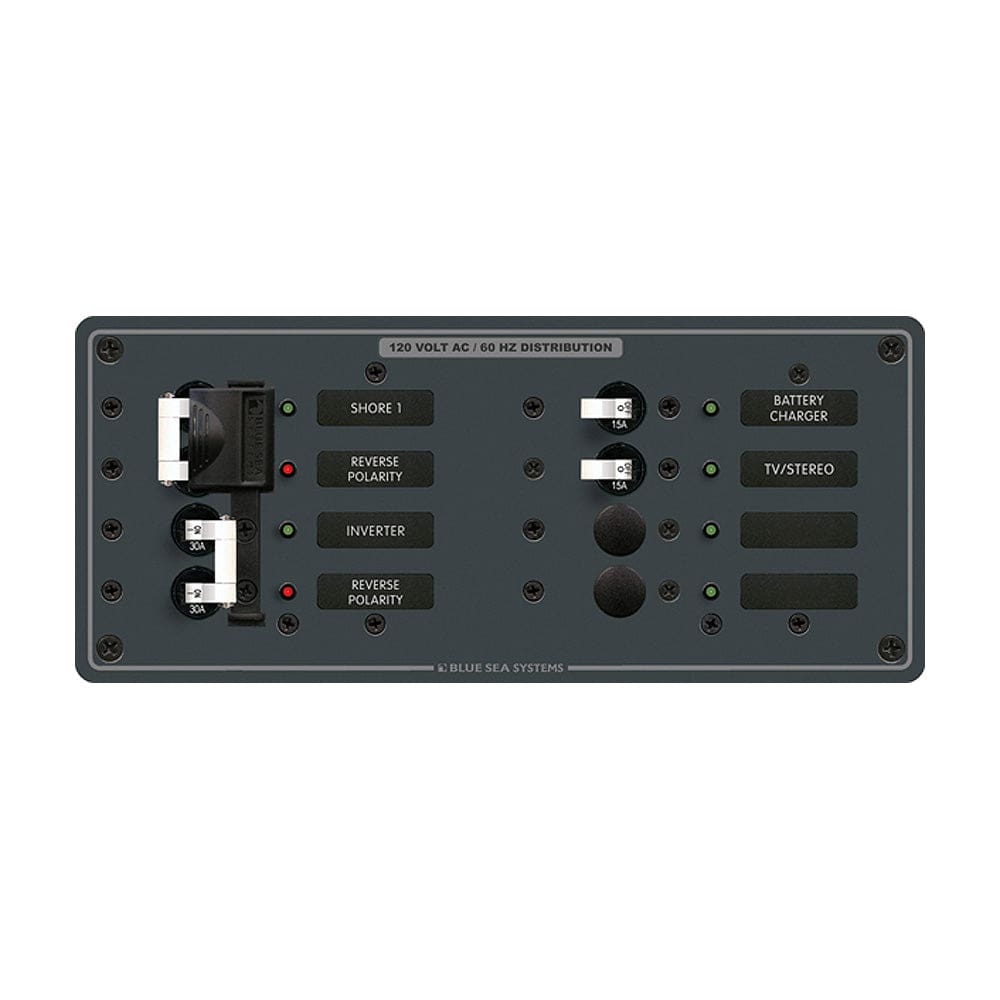Blue Sea 8499 Breaker Panel - AC 2 Sources + 4 Positions - White - Electrical | Electrical Panels - Blue Sea Systems