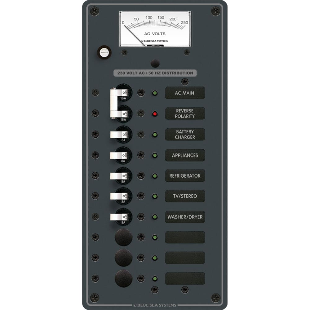 Blue Sea 8588 Breaker Panel - AC Main + 8 Positions (European) - White - Electrical | Electrical Panels - Blue Sea Systems