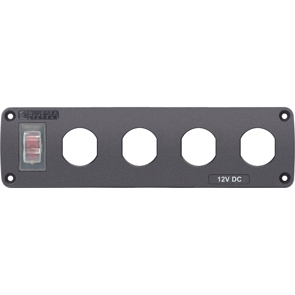Blue Sea Water Resistant USB Accessory Panel - 15A Circuit Breaker 4x Blank Apertures - Electrical | Accessories - Blue Sea Systems