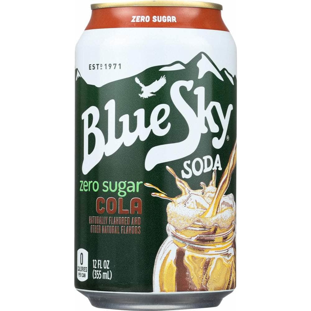 Blue Sky Blue Sky Zero Sugar Soda Cola 6-12oz, 72 oz