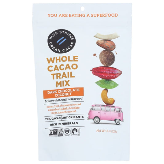 BLUE STRIPES: Trail Mix Whole Cacao 8 OZ (Pack of 3) - Nuts - BLUE STRIPES