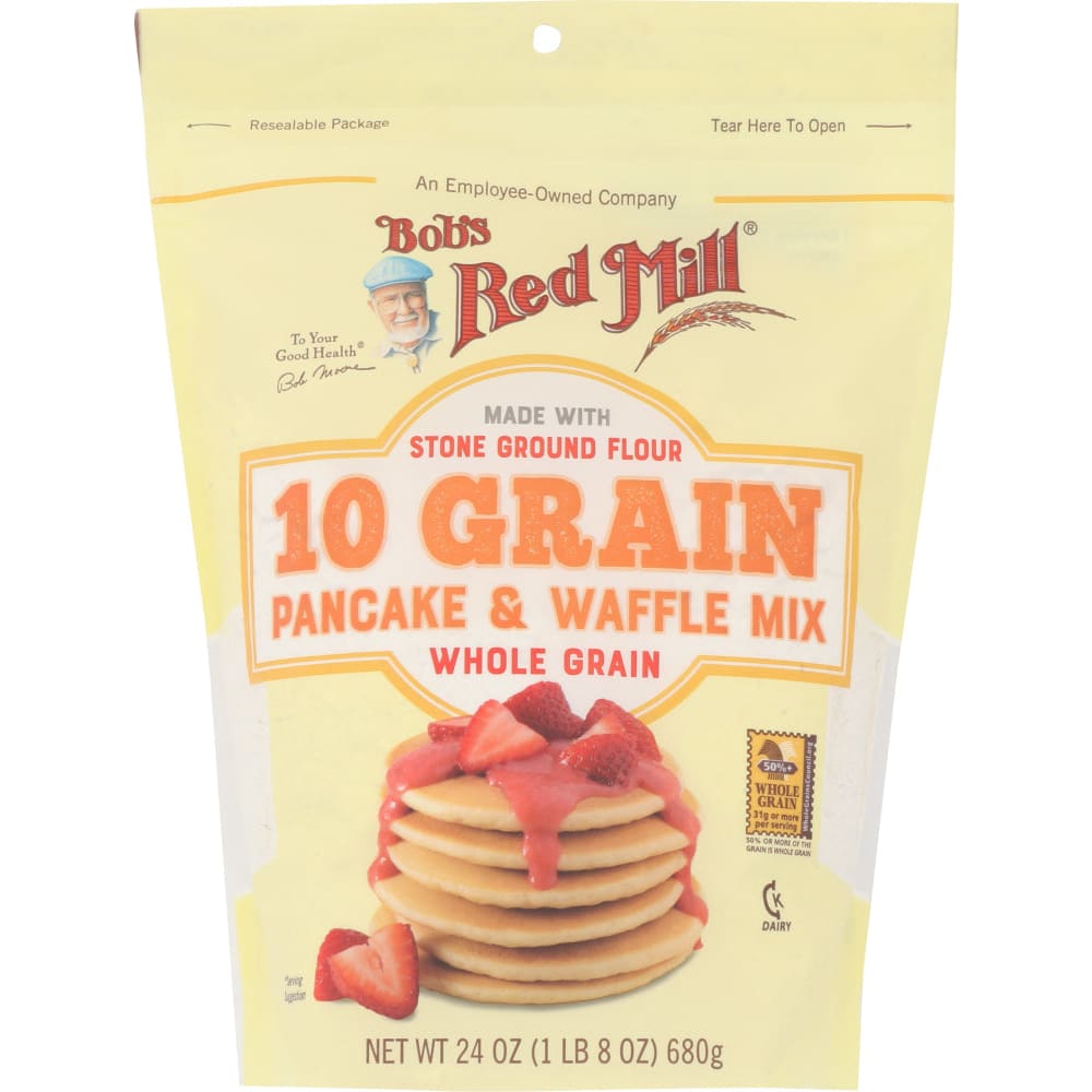 BOBS RED MILL: 10 Grain Pancake & Waffle Mix 24 oz (Pack of 5) - Cooking & Baking > Baking Ingredients - BOBS RED MILL