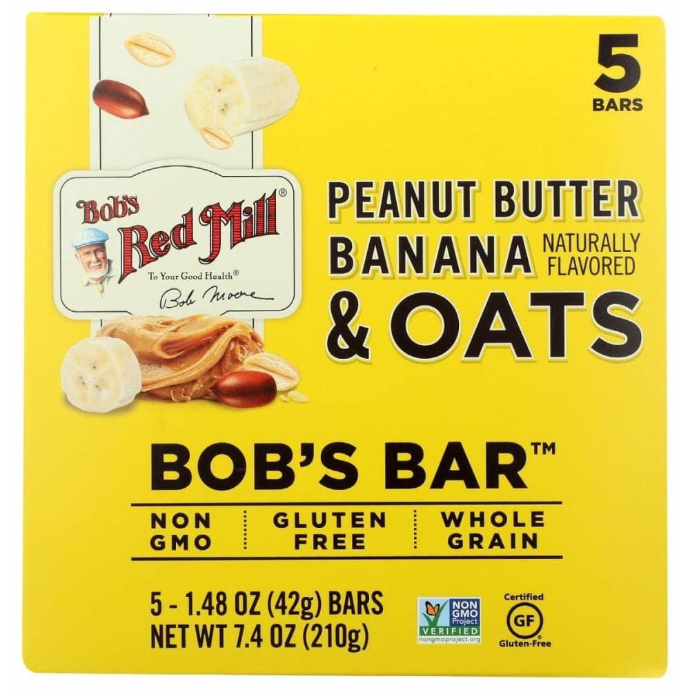 BOBS RED MILL Grocery > Snacks > Cookies > Bars Granola & Snack BOBS RED MILL: Bar Oat Pb Banana 5Pk, 8.67 oz