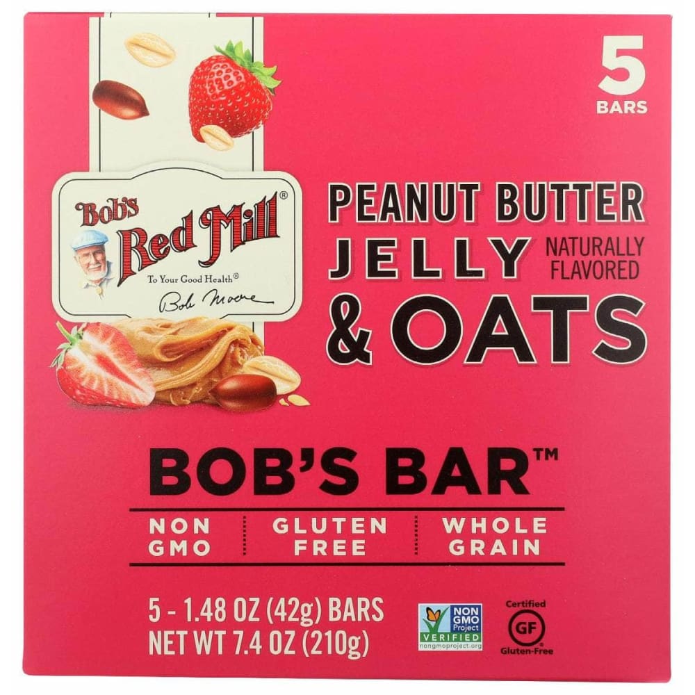 BOBS RED MILL Grocery > Snacks > Cookies > Bars Granola & Snack BOBS RED MILL: Bar Oat Pb Jelly 5Pk, 8.67 oz
