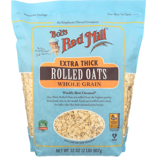 BOBS RED MILL: Extra Thick Rolled Oats 32 oz (Pack of 4) - Grocery > Breakfast > Breakfast Foods - BOBS RED MILL