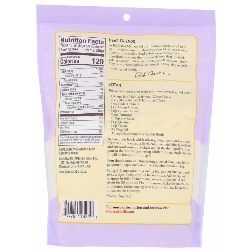 BOBS RED MILL Grocery > Cooking & Baking > Flours BOBS RED MILL: Flour Wheat Gluten, 20 oz