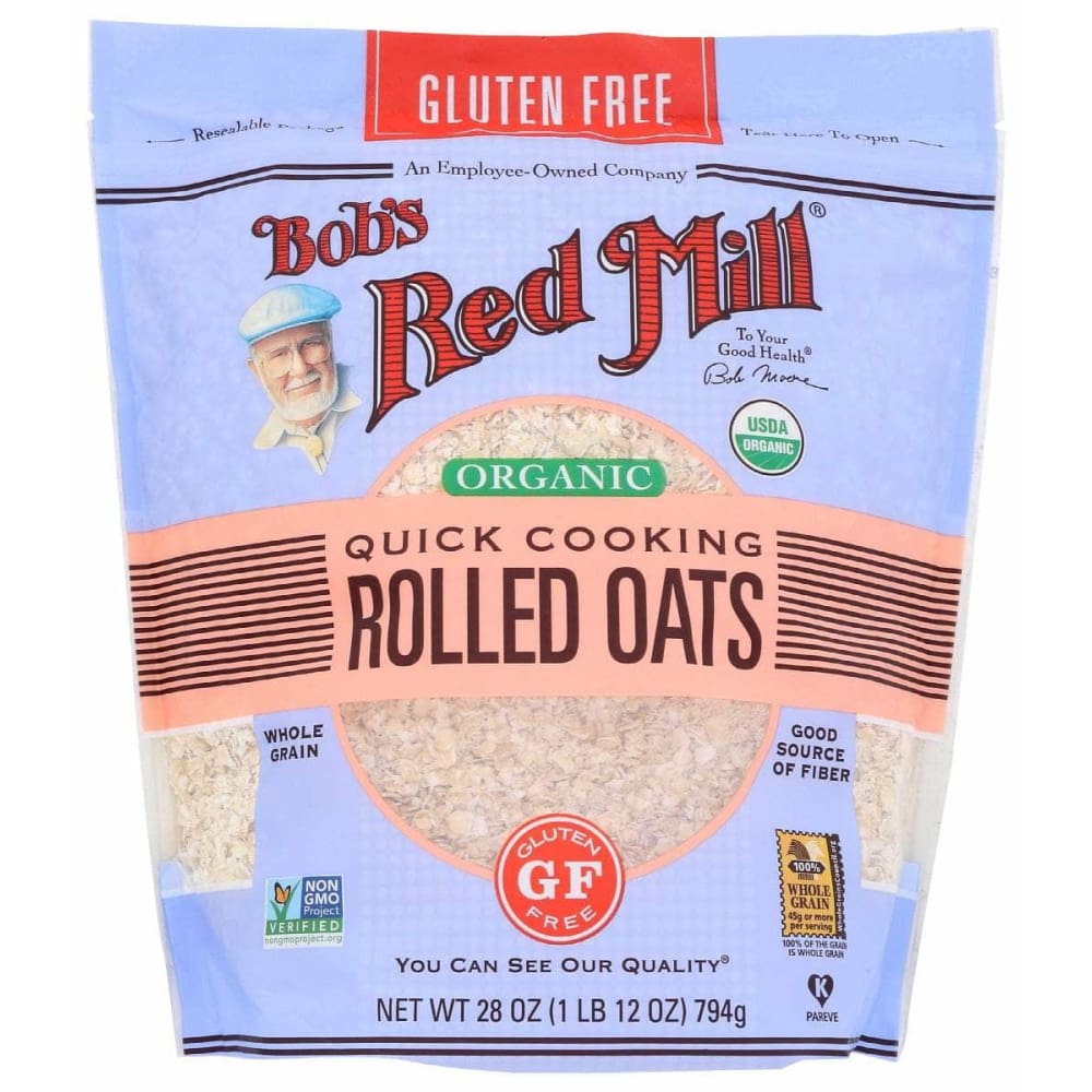 BOBS RED MILL Grocery > Meal Ingredients > Grains BOBS RED MILL: Gluten Free Organic Quick Cooking Rolled Oats, 28 oz