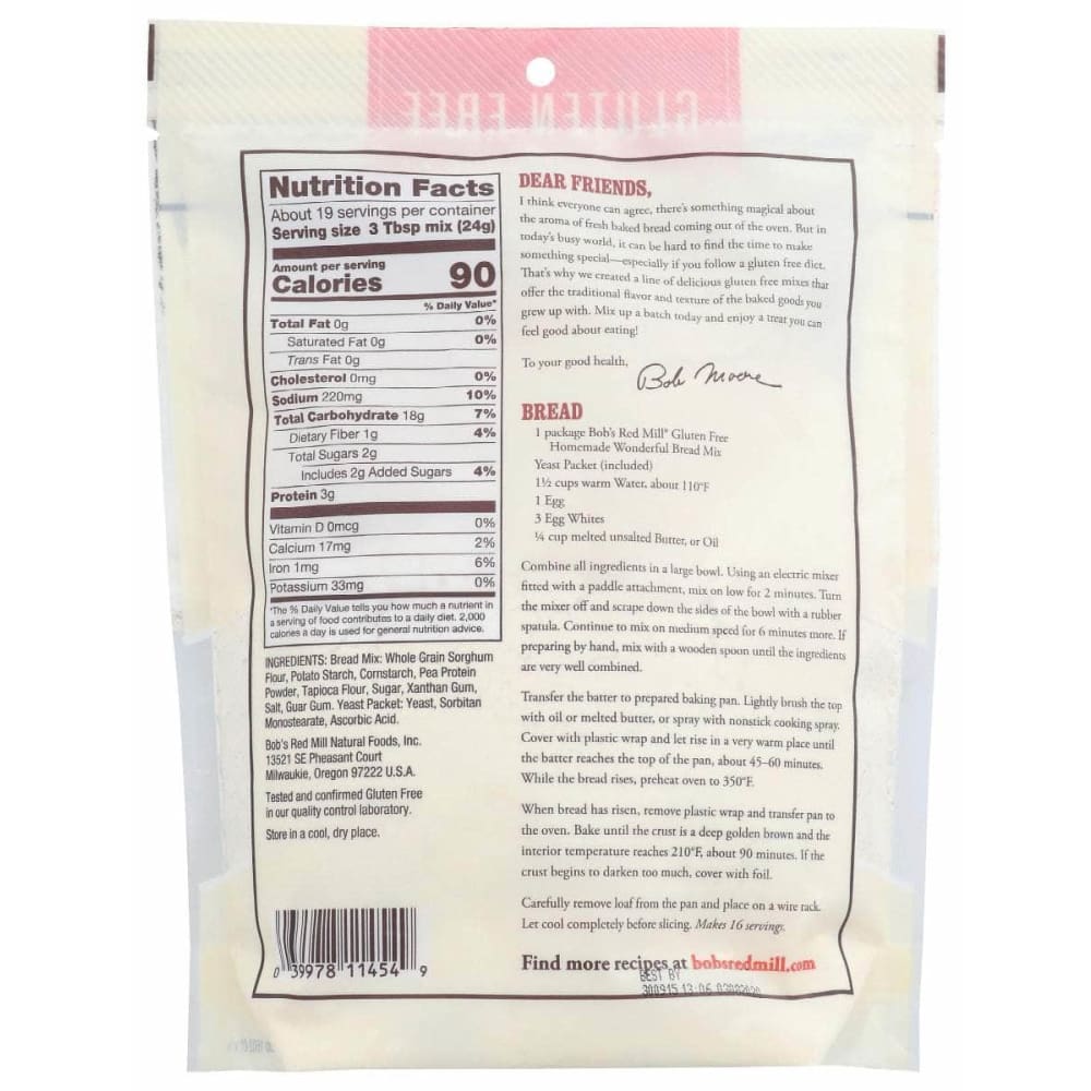 BOBS RED MILL Grocery > Cooking & Baking BOBS RED MILL: Homemade Wonderful Bread Mix, 16 oz