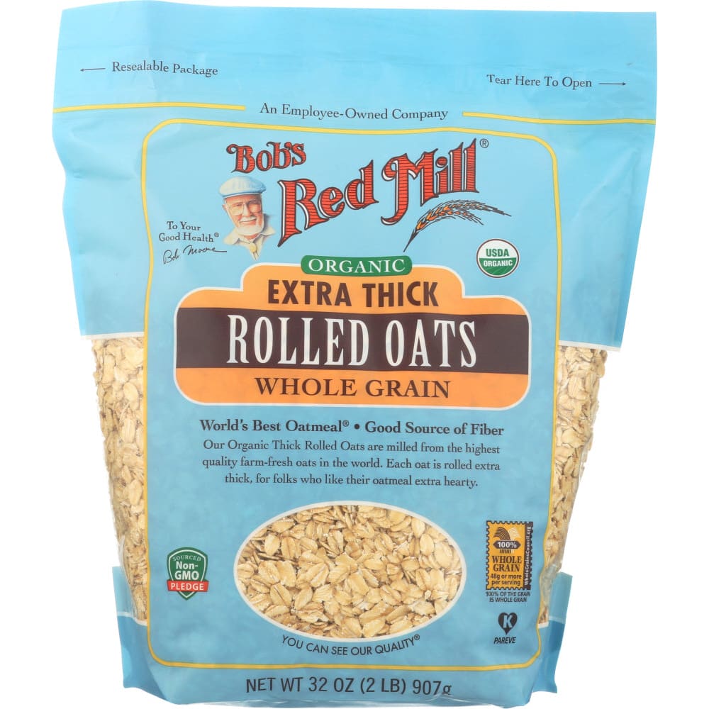BOBS RED MILL: Organic Extra Thick Rolled Oats 32 oz (Pack of 4) - Grocery > Breakfast > Breakfast Foods - BOBS RED MILL