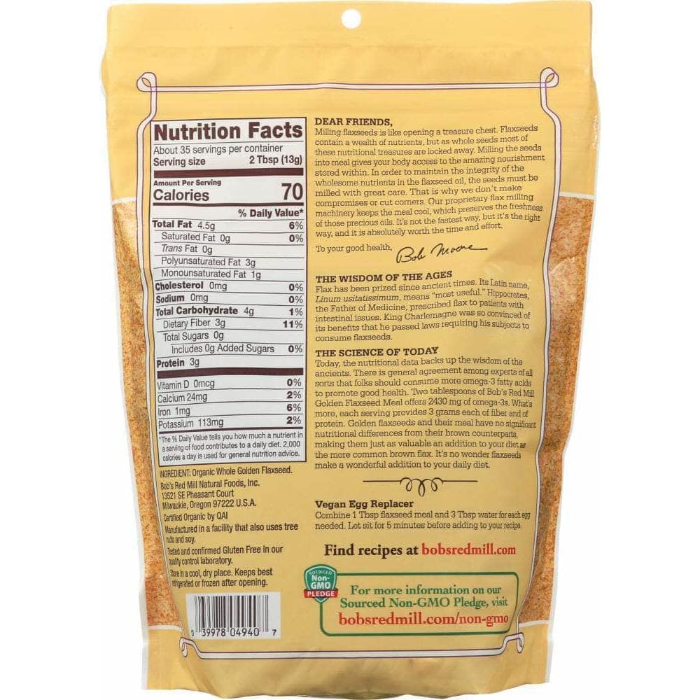 Bobs Red Mill Bobs Red Mill Organic Golden Flaxseed Meal, 16 oz