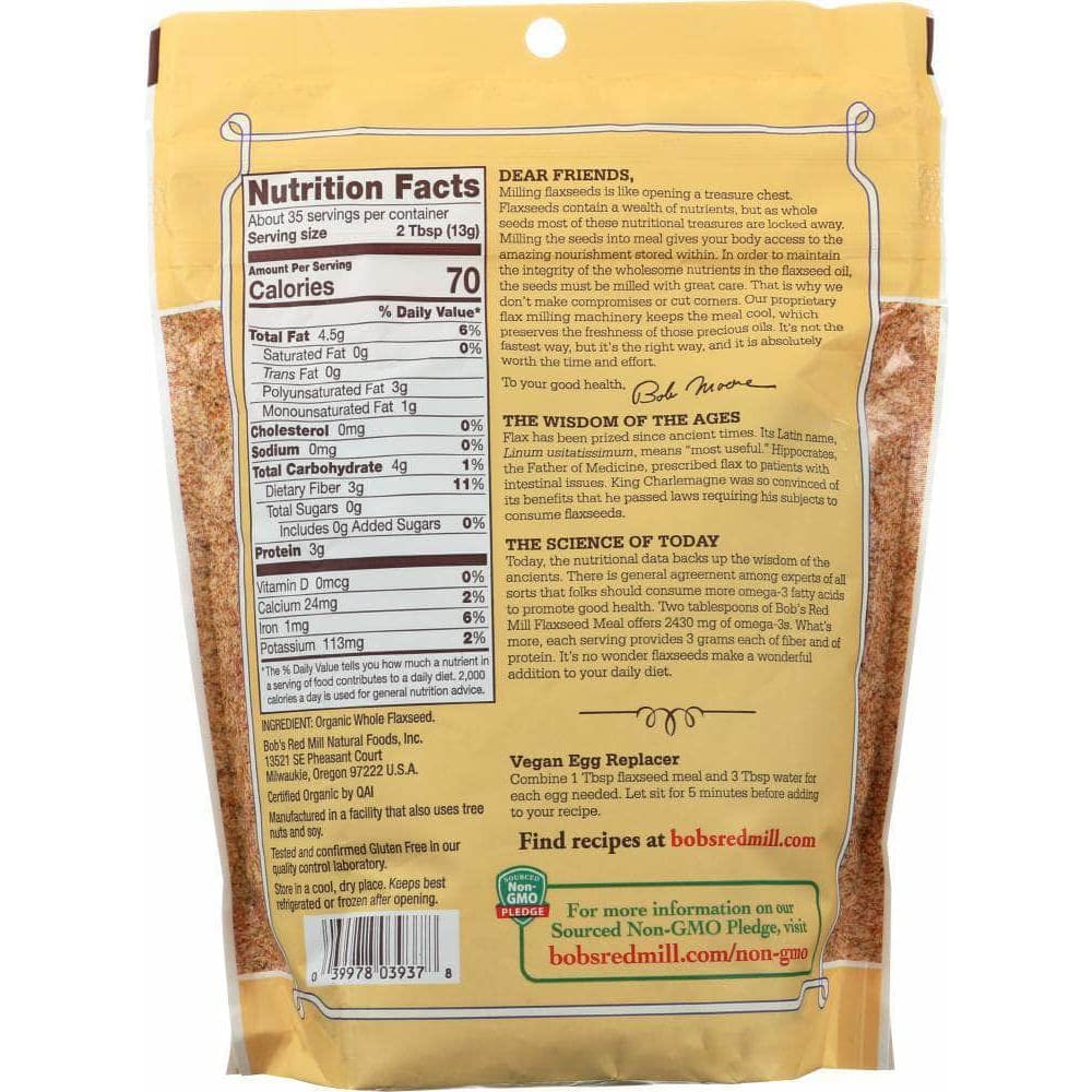 Bobs Red Mill Bobs Red Mill Organic Whole Ground Flaxseed Meal, 16 oz