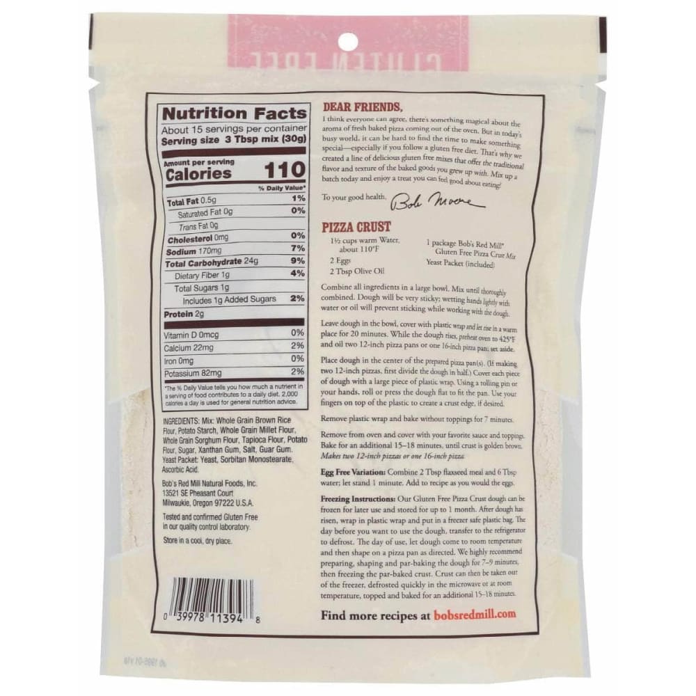 BOBS RED MILL Grocery > Cooking & Baking BOBS RED MILL: Pizza Crust Mix, 16 oz