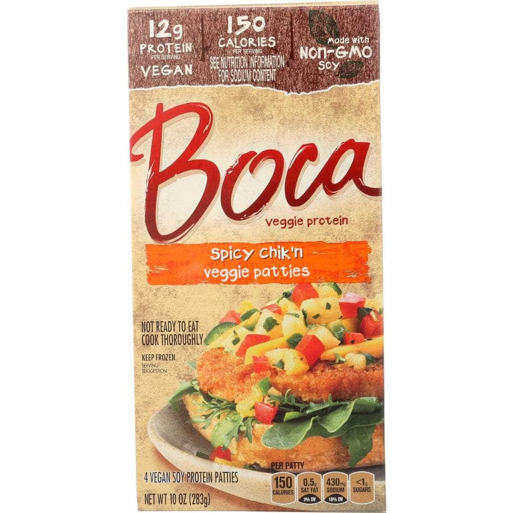 Boca Boca Spicy Chik'n Veggie Patties Pack of 4, 10 oz