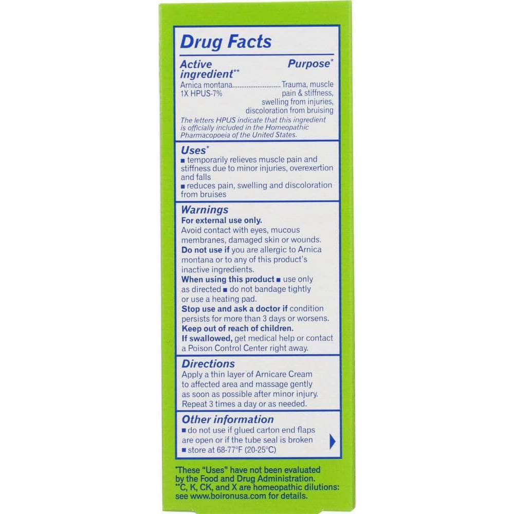 BOIRON Boiron Arnicare Cream Homeopathic Medicine, 2.5 Oz