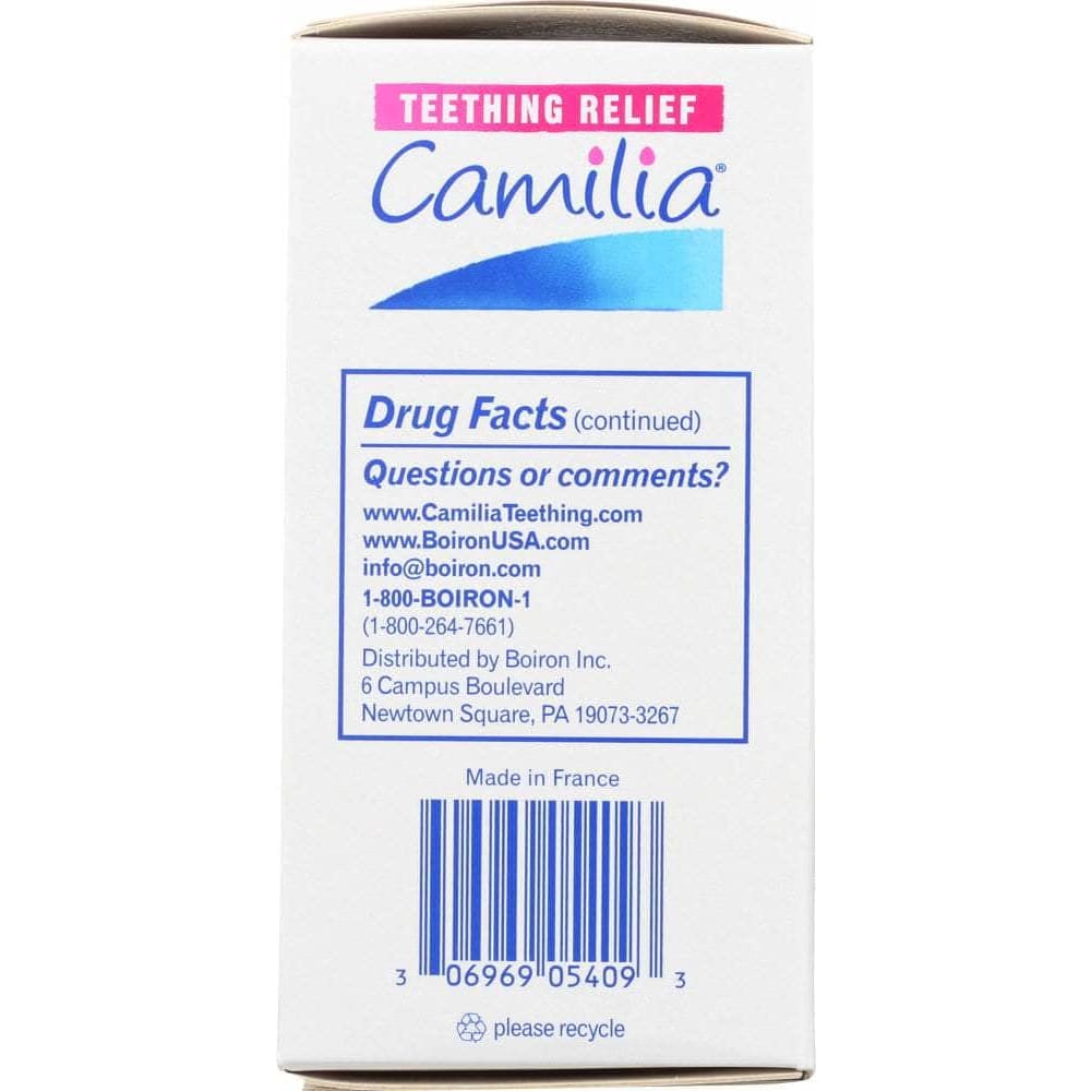 BOIRON Categories > Supplements > Homeopathy > Homeopathy, Pain Relief BOIRON: Camilia Teething Relief Homeopathic Medicine, 30 doses